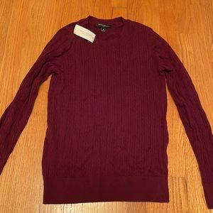 NWT New with Tag Banana Republic Factory Burgundy Lightweight Crewneck Sweater